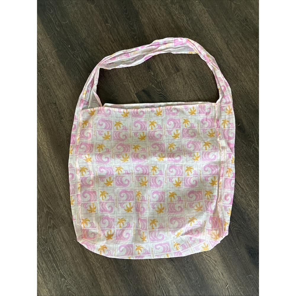 Free People Lightweight Tote Bag Pink Wave Beach Boho Reusable Shopping  LARGE